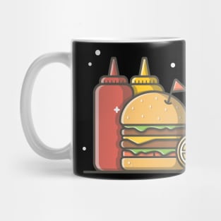 Burger with lemonade and ketchup Mug